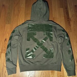 Off-White Military Green Runway Hoodie 🔥